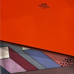 Hermès Geometric Scarf in Purple and Blue